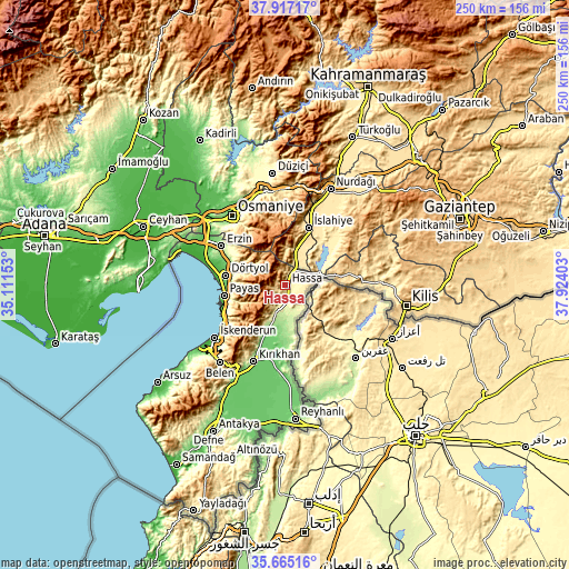 Topographic map of Hassa