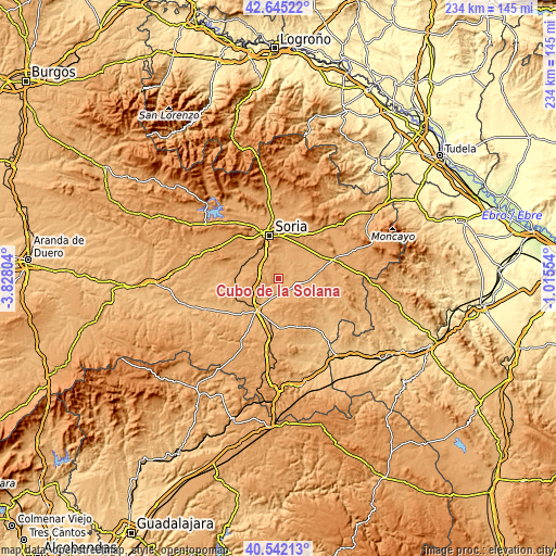 Topographic map of Cubo de la Solana