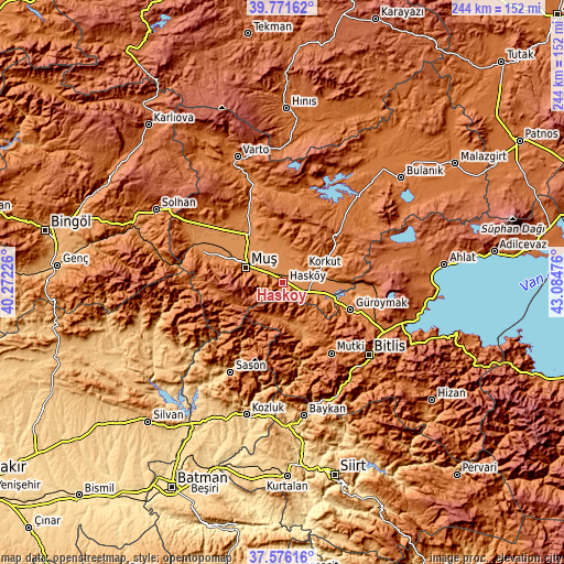 Topographic map of Hasköy