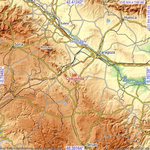 Topographic map of Cosuenda