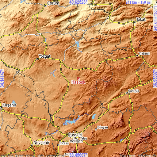 Topographic map of Hasbek