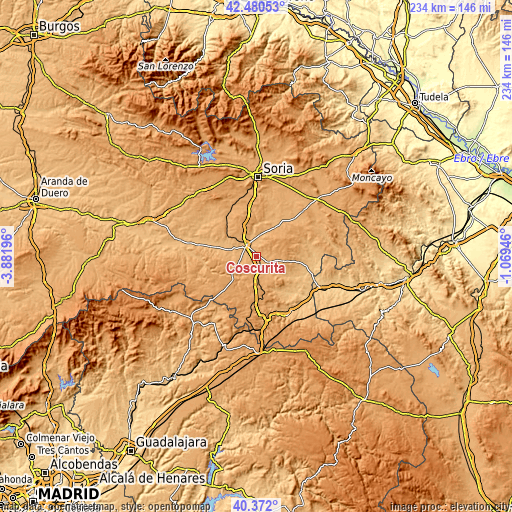 Topographic map of Coscurita