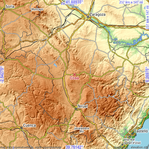 Topographic map of Cosa