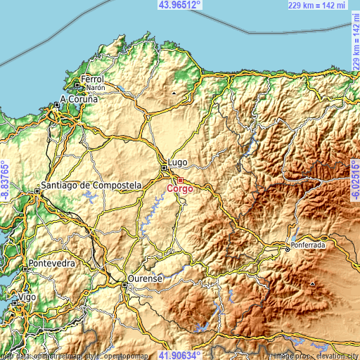 Topographic map of Corgo