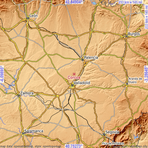 Topographic map of Corcos