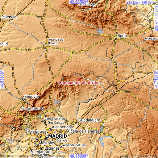 Topographic map of Condemios de Arriba