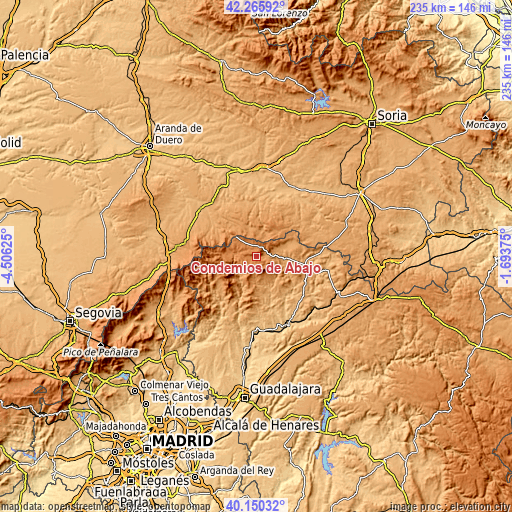 Topographic map of Condemios de Abajo