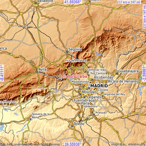 Topographic map of Collado-Villalba