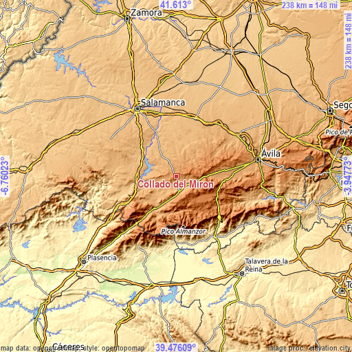 Topographic map of Collado del Mirón