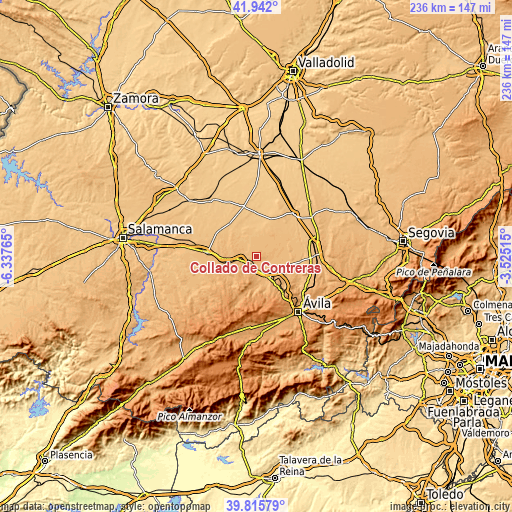 Topographic map of Collado de Contreras