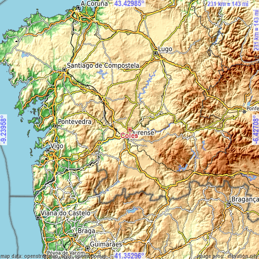 Topographic map of Coles