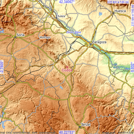 Topographic map of Codos