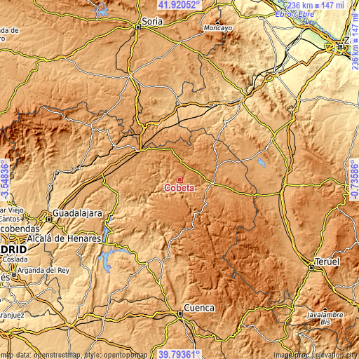 Topographic map of Cobeta