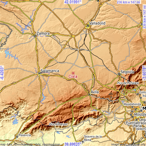 Topographic map of Cisla