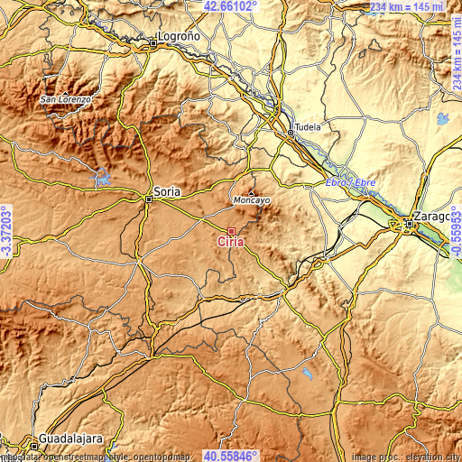 Topographic map of Ciria