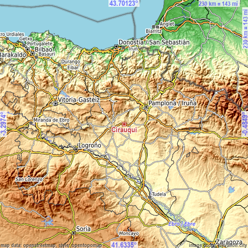 Topographic map of Cirauqui