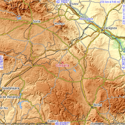 Topographic map of Cimballa