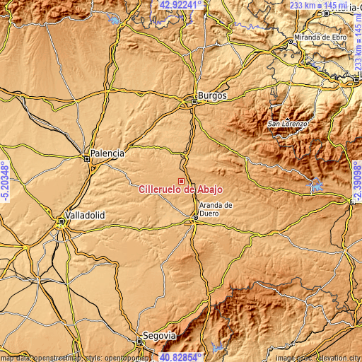 Topographic map of Cilleruelo de Abajo