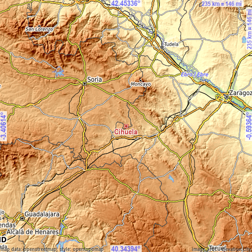 Topographic map of Cihuela