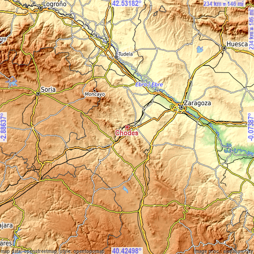 Topographic map of Chodes