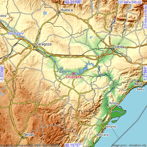 Topographic map of Chiprana