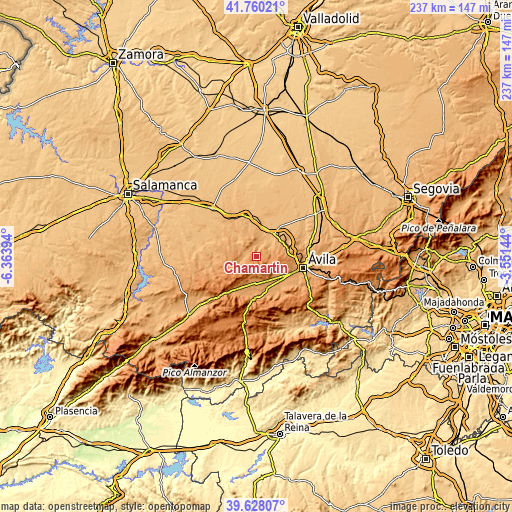 Topographic map of Chamartín