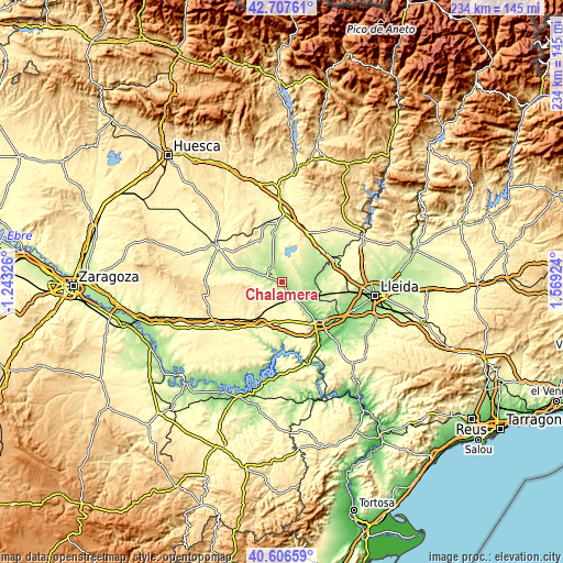 Topographic map of Chalamera