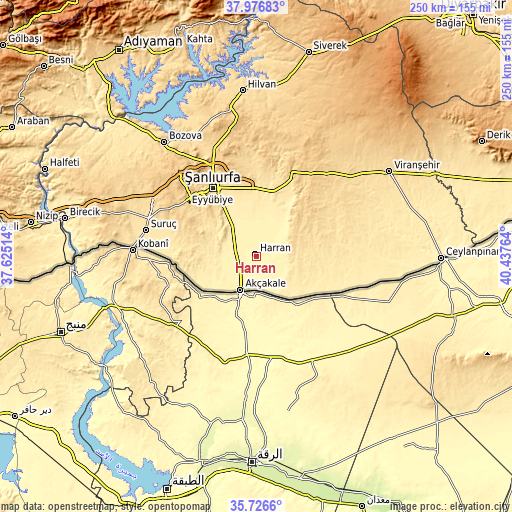 Topographic map of Harran