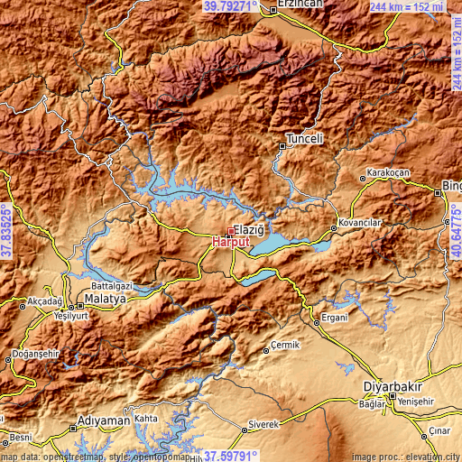 Topographic map of Harput