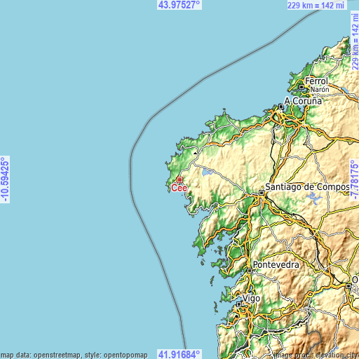 Topographic map of Cee