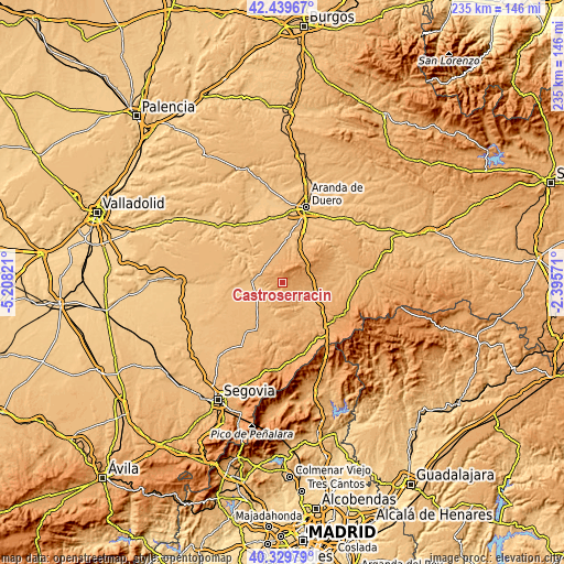 Topographic map of Castroserracín