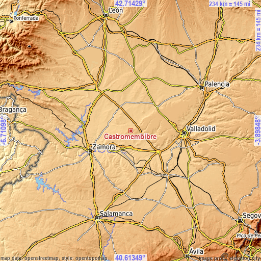 Topographic map of Castromembibre