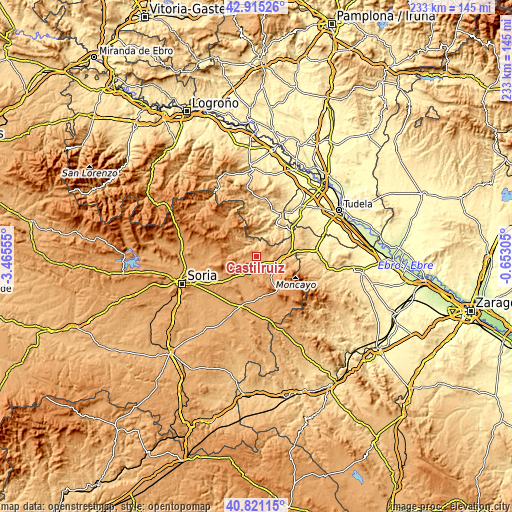 Topographic map of Castilruiz