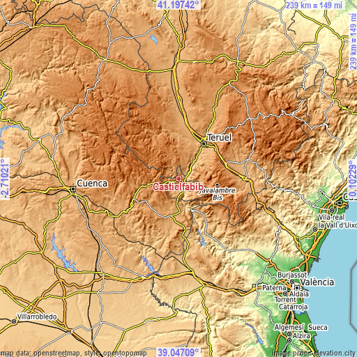 Topographic map of Castielfabib