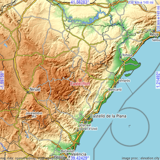 Topographic map of Castellfort