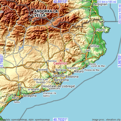 Topographic map of Castellcir