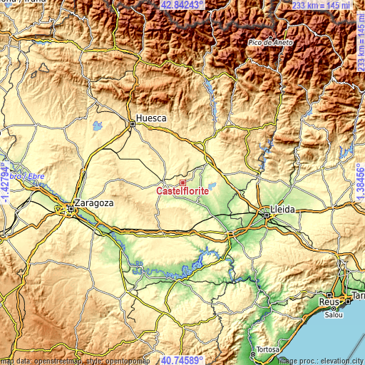 Topographic map of Castelflorite