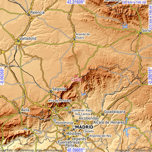 Topographic map of Casla