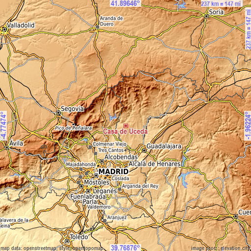 Topographic map of Casa de Uceda