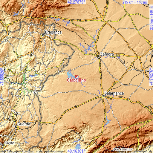 Topographic map of Carbellino