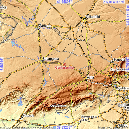 Topographic map of Cantaracillo