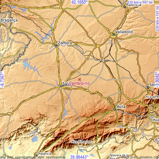 Topographic map of Cantalpino