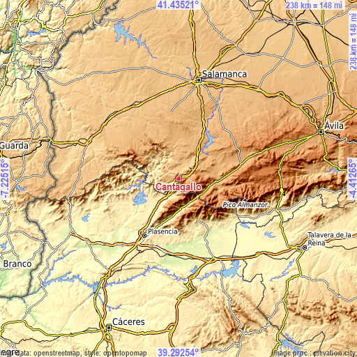 Topographic map of Cantagallo