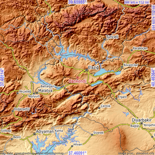 Topographic map of Hankendi
