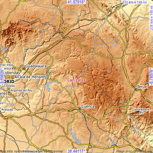 Topographic map of Cañizares