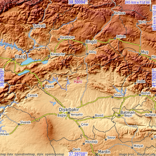 Topographic map of Hani