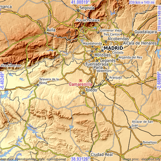 Topographic map of Camarenilla