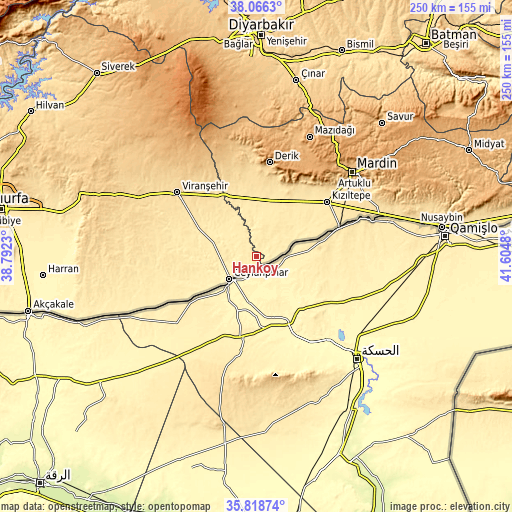 Topographic map of Hanköy