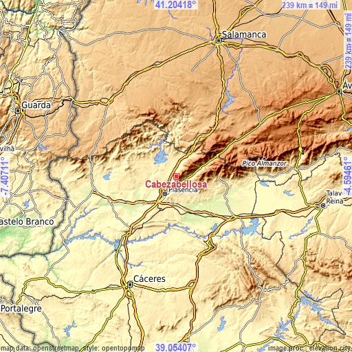 Topographic map of Cabezabellosa