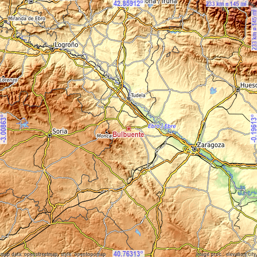 Topographic map of Bulbuente